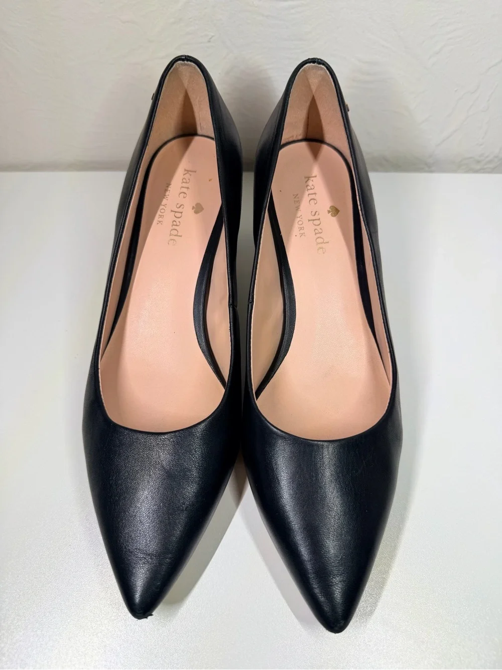 kate spade Black Leather Pointed Toe Pumps
